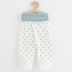 Babybroekje met bijpassende halfsokken - Wit met lichtblauwe sterren