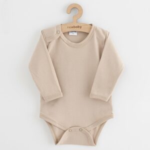 Baby bodysuit - Lichtbeige - Lange mouwen - Maat 74 (6-9 maanden)