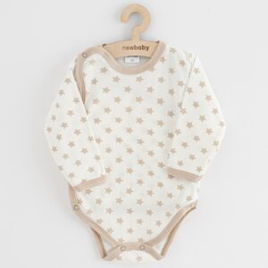 Baby rompertjes - 3 delig - Beige - Met dinosaurussen - Met sterretjes