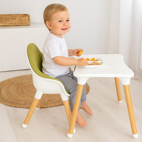 Hoge kinderstoel 3in1 - Groen - Opklapbaar & Veilig - Afbeelding 5