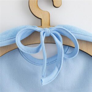Baby slabbetje - Effen blauw - Katoen - 24x24 cm - Sluiting achter de nek
