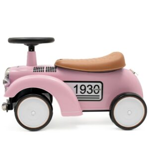 Retro Loopauto Roze – Loopwagen met Geluid en Opbergruimte