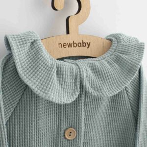 Babyvest - Lichtblauw - Ribbels - Lange Mouwen - Katoen