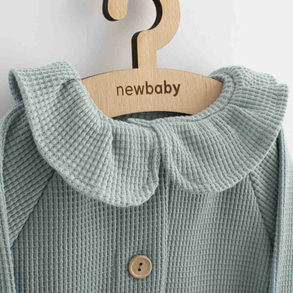Babyvest - Lichtblauw - Ribbels - Lange Mouwen - Katoen