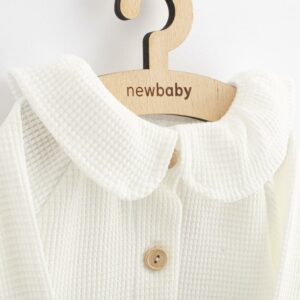Babytrui - Gebroken wit - Houten knopen - Kraag - Maat 86 (12-18m)