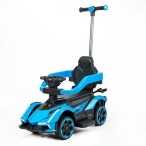 Speelgoedvoertuig kinderauto blauw met duwstang