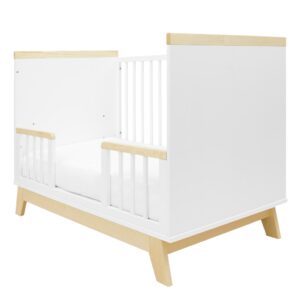 Modern Babybed - Wit/Natuurlijk - 120x60 cm - Veiligheid