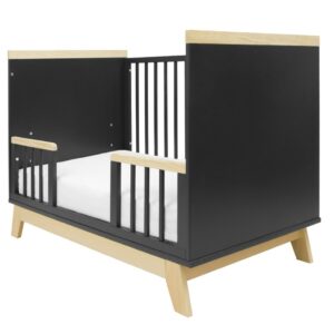 Kinderbed MARCUS - Grafiet/Naturel - Ledikant met Sofafunctie