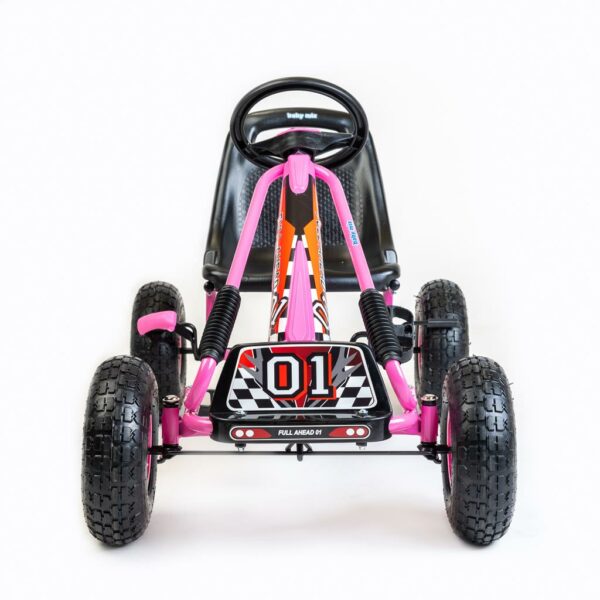 Go-kart Roze met Zwart & Oranje - Ergonomische Skelter - Afbeelding 2