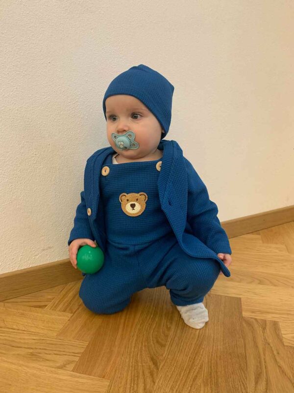 Baby muts - 100% katoen - blauw - maat 80/86 - luxe babykleding - Afbeelding 2