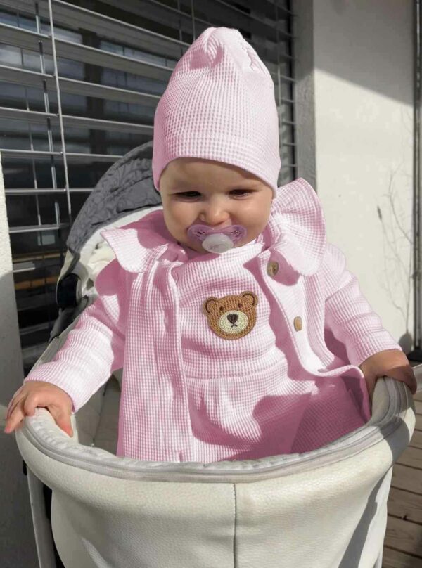 Baby cap - Roze - 100% katoen - Maat 80/86 - Baby muts - Afbeelding 2