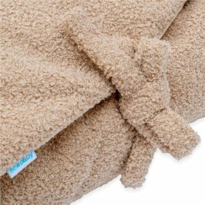Teddy beige wikkelslaapzak 55x40 cm – zacht en veilig