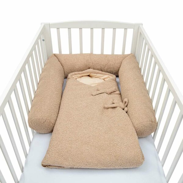 Teddy beige wikkelslaapzak 55x40 cm – zacht en veilig - Afbeelding 4