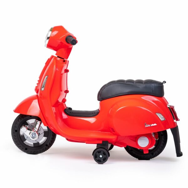 Vespa Kinder Scooter rood - Elektrisch met Zijwieltjes - Afbeelding 3