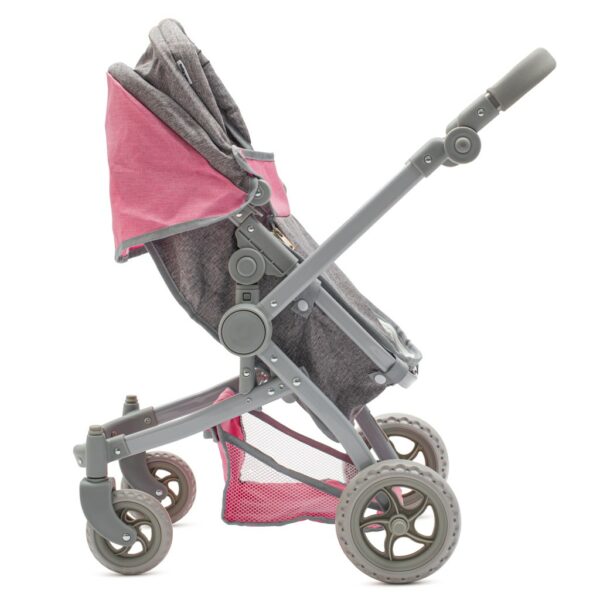 Poppenwagen 2-in-1 mGrijs et Roze Accenten - Afbeelding 2