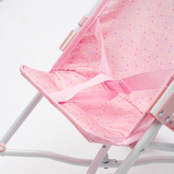Vouwbare Roze Poppenbuggy met Stippen - Lichtgewicht - Afbeelding 2