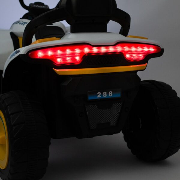 Kinderquad Elektrisch Wit/Oranje - Off-road Voertuig - Afbeelding 2