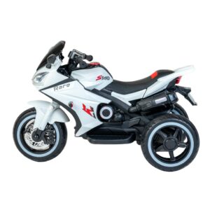 Kinderdriewieler - Elektrische motorfiets - Wit/zwart