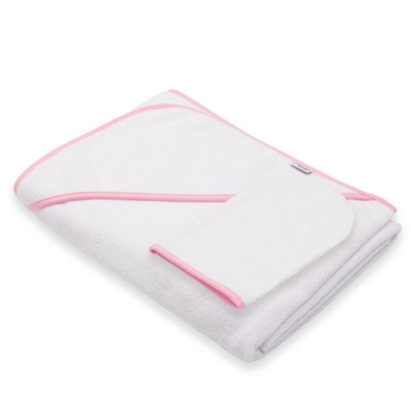 Handdoek Met Kap - Terry - Wit-Rozemint