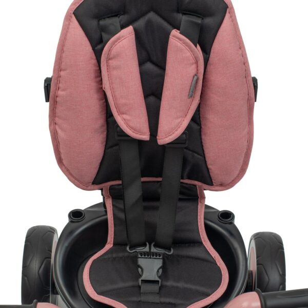 5-in-1 RELAX Driewieler Roze – Verstelbaar, Duwstang en 360° Draaiend Zitje - Afbeelding 4