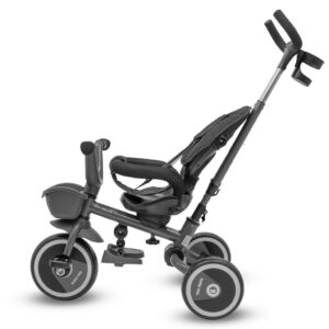 5-in-1 RELAX Driewieler Grijs – Verstelbaar, 360° Draaibaar Zitje en Duwstang