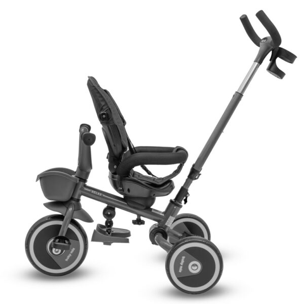 5-in-1 RELAX Driewieler Grijs – Verstelbaar, 360° Draaibaar Zitje en Duwstang - Afbeelding 5