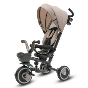 5-in-1 RELAX Driewieler Beige – Verstelbaar, 360° Draaibaar Zitje en Duwstang