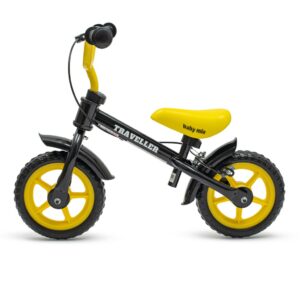 Loopfiets Zwart Geel - Lichtgewist peuterfiets