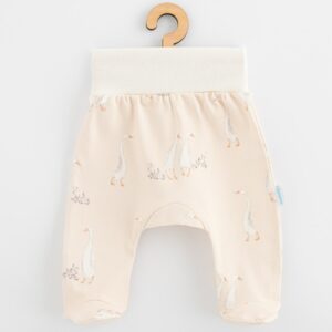 Baby Cotton Half Nappies - Crèmekleurig - Gans Motief - Brede Elastische Band