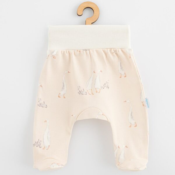 Baby Cotton Half Nappies - Crèmekleurig - Gans Motief - Brede Elastische Band