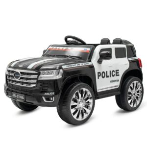 Elektrische Politiewagen - Zwart en Wit - 4x4 Kinderauto