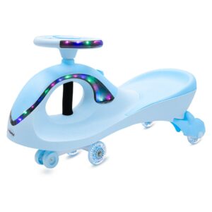 Wiggle Car Lichtblauw met LED - Stuur zonder pedalen