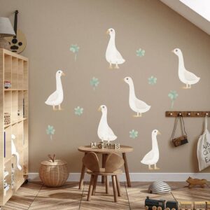 Muurstickers ganzen en klavers - boho wanddecoratie