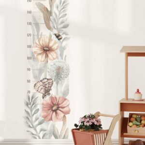 Muursticker groeimeter bloemen -Wanddecoratie