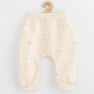 Sweatpants - Lichtbeige - Eendenpatroon - Katoen/Elastaan