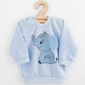 Baby set - Lichtblauwe sweater en broek - Babyolifant met 3D-oren