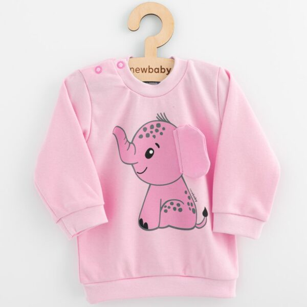 Babyset - T-shirt en sweatpants - Roze met olifantenprint