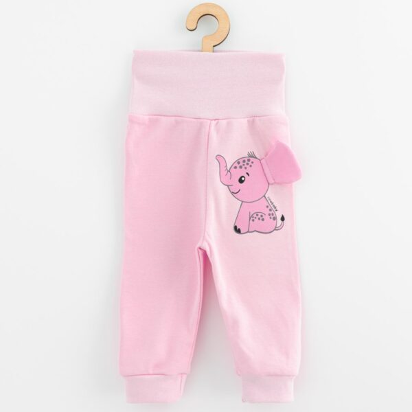 Babyset - T-shirt en sweatpants - Roze met olifantenprint - Afbeelding 2