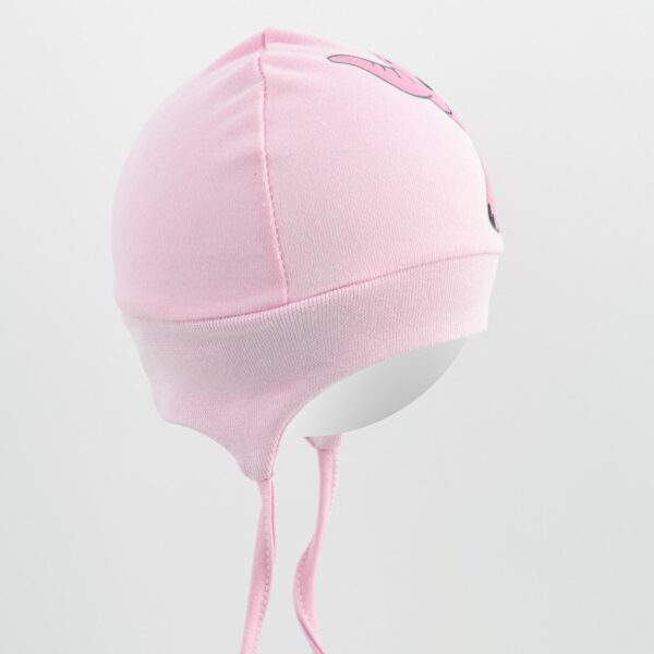 Babyhoedje - Roze - 3D-Oortjes - Olifantillustratie - 100% Katoen
