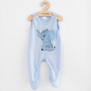 Baby Romper - Lichtblauw - Katoen - Schattige Olifant met 3D-Oren