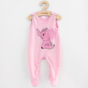 Baby romper - Pink - Olifant afbeelding - 100% katoen - Drukknopen