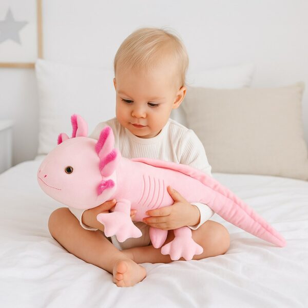 Pluchen Axolotl Knuffel - Lichtroze Dierenknuffel - Afbeelding 3