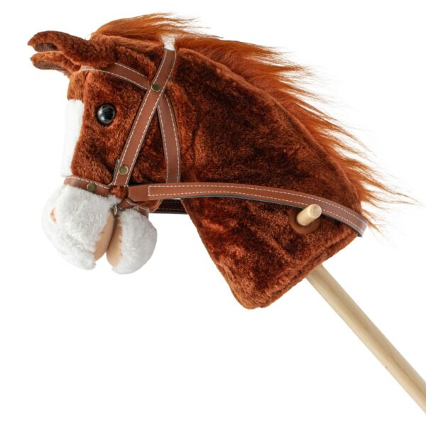 Bruno - Stokpaard - Pluche Bruin Paardenhoofd - Met Wielen
