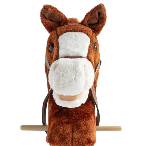 Bruno - Stokpaard - Pluche Bruin Paardenhoofd - Met Wielen - Afbeelding 2