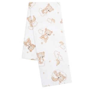Hydrofiele doek - Teddy bear print - Wit - Zacht