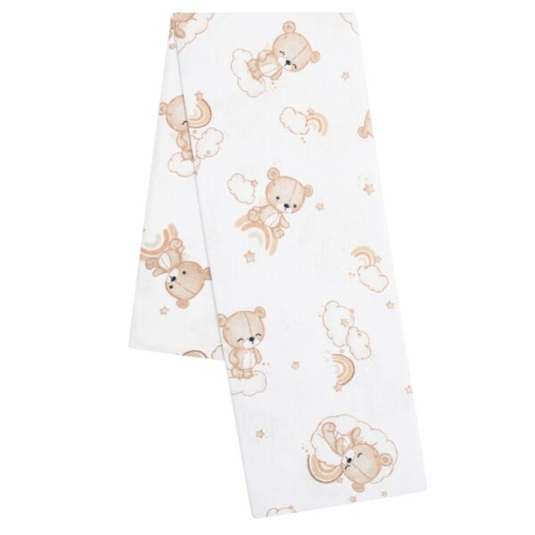 Hydrofiele doek - Teddy bear print - Wit - Zacht