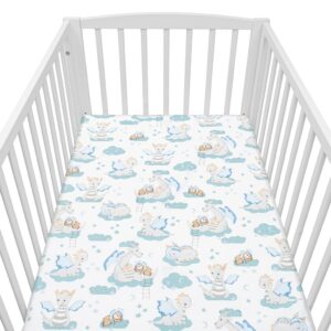 Hoeslakentje voor Babymatras met Draken- en Wolkenprint