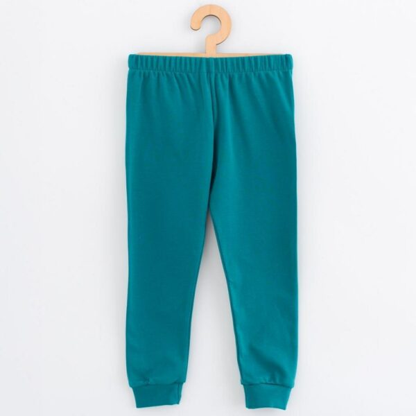 Kinderpyjama - Trui met bouwvoertuigen - Effen groene broek - Afbeelding 2
