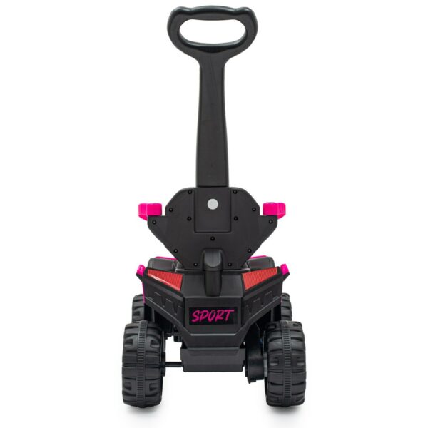 Kinderauto Quad Zwart Roze met Duwstang - Afbeelding 3