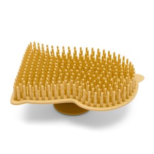Beige siliconen babyborstel voor gevoelige huid
